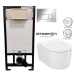 DEANTE Podstavný rám, pre závesné WC misy + SLIM tlačidlo chrom + WC CERSANIT INVERTO + SEDADLO 