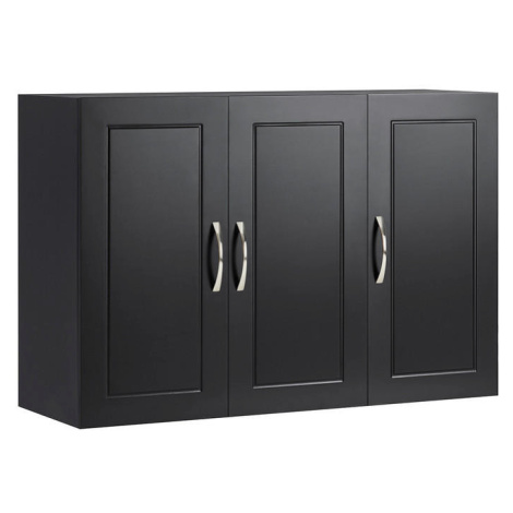 SoBuy MOBIL a muro s 3 dverami Čierna 90x13x60cm Moderný