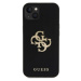 Guess PU Perforated 4G Glitter Metal Logo Zadný Kryt pre iPhone 13 Black