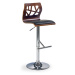 HALMAR H-34 barová stolička orech / čierna / chróm