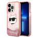 Kryt Karl Lagerfeld iPhone 14 Pro Max 6,7" pink hardcase Glitter Choupette Head (KLHCP14XLNCHCP)