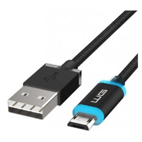 Kábel WG Micro USB na USB, 1m, LED indikácia nabíjania Winner Group