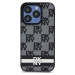 DKNY PU Leather Checkered Pattern and Stripe Zadný Kryt pre iPhone 13 Pro Black