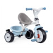 Trojkolka a kočík v jednom s vysokou opierkou Baby Balade Plus Tricycle Blue Smoby s brzdou a EV
