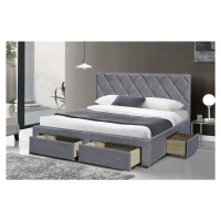 HALMAR Betina 160 čalúnená manželská posteľ s roštom sivá