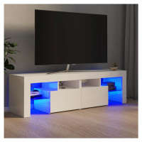 vidaXL TV skrinka s LED svetlami, lesklá biela 140x36,5x40 cm