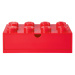 Zásuvka v štýle LEGO kocky, 4 x 2 (červená)