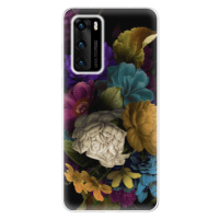 Odolné silikónové puzdro iSaprio - Dark Flowers - Huawei P40