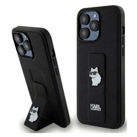 Kryt Karl Lagerfeld KLHCP13LGSACHPK iPhone 13 Pro 6.1" black hardcase Gripstand Saffiano Choupet