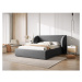 Tmavosivá čalúnená dvojlôžková posteľ s úložným priestorom s roštom 180x200 cm Miley – Micadoni 