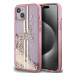 Kryt Guess GUHCP15SLFCSEGP iPhone 15 6.1" pink hardcase Liquid Glitter Gold Stripes (GUHCP15SLFC