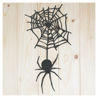 Drevená dekorácia na Halloween - Pavúk, Antracitovo-šedá