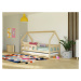 Benlemi Detská posteľ domček FENCE 2v1 z dreva so zábranou a prístelkou Zvoľte farbu: Pastelovo 