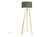 Stojatá lampa statívové drevo s tienidlom 50 cm zelené - Puros