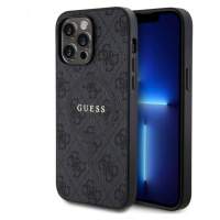 Guess PU Leather 4G Colored Ring MagSafe Zadný Kryt pre iPhone 14 Pro Max Black