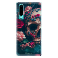 Odolné silikónové puzdro iSaprio - Skull in Roses - Huawei P30