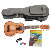 Cascha HH 2027 CZ Soprano Mahogany Ukulele Bundle