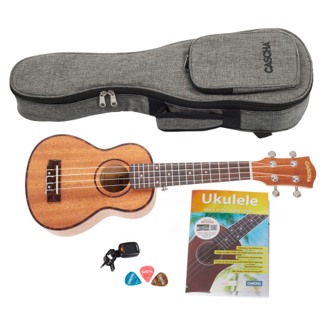 Cascha HH 2027 CZ Soprano Mahogany Ukulele Bundle