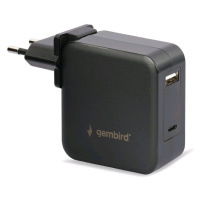 Univerzální adaptér GEMBIRD NPA-PD60-01 pro notebook, Type-C PD, USB, 60W