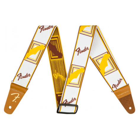 Fender Weighless Monogramed Strap White / Brown / Yellow