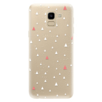 Odolné silikónové puzdro iSaprio - Abstract Triangles 02 - white - Samsung Galaxy J6