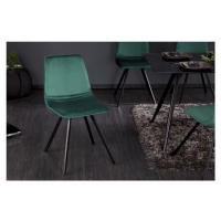 Estila Moderná dizajnová stolička Hartlepool Emerald zamatová