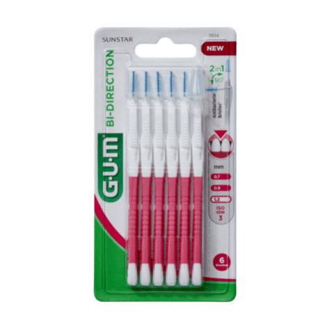 GUM Bi-direction ultra medzizubná kefka 1,2 mm ružová 6 ks