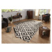 Kusový koberec Twin-Wendeteppiche 103129 schwarz creme – na ven i na doma - 80x250 cm NORTHRUGS 