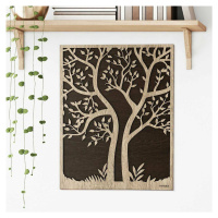 Drevená dekorácia do bytu - strom v ráme