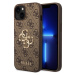 Guess PU 4G Metal Logo Zadný Kryt pre iPhone 15 Brown