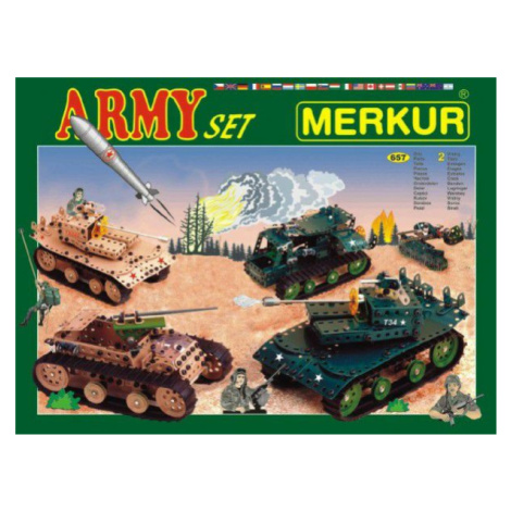 MERKUR Army Set Stavebnica 62 vrstvy v krabici 36x27x5,5cm Teddies