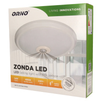 Stropné LED svietidlo ZONDA so senzorom 16W, 4000K, 1100lm, biele (ORNO)