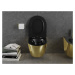 MEXEN - Lena Závesná WC misa vrátane sedátka s slow-slim, duroplast, čierna/zlatá 30224076