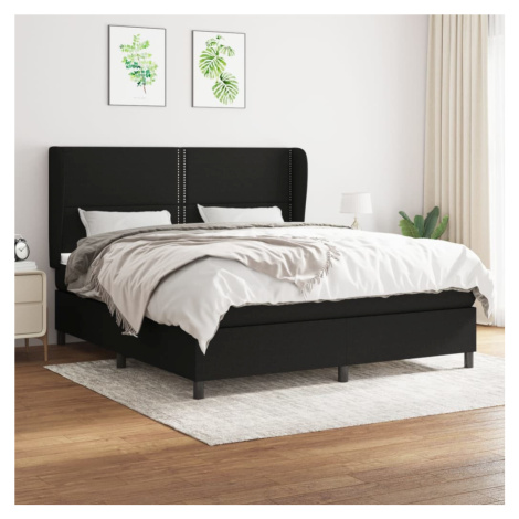 vidaXL Posteľný rám boxspring s matracom čierny 160x200 cm látka