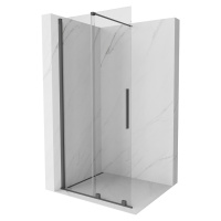 MEXEN/S - Velár posuvné sprchové dvere Walk-in 75 cm, transparent, grafit kartáčovaná 871-075-00