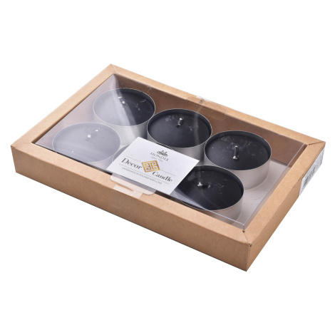 Súprava čajových sviečok MAX 6 ks čierna