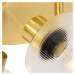 Stropné bodové svietidlo zlaté so sklom 3-svetlo nastaviteľné okrúhle - Laura