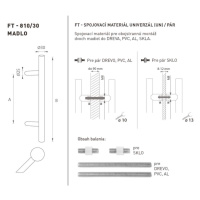 FT - MADLO kód 810 O 30 mm UN ks CIM - čierna matná (FNO) O 30 mm 1800 mm