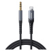 Audio kábel, Lightning, 1 x 3,5 mm jack, 100 cm, vzor šnúrky, Joyroom A2, SY-A02, čierny