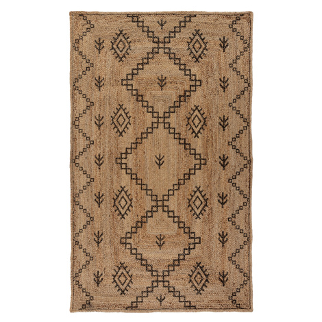 Kusový koberec Printed Jute Rowen Natural/Black Rozmery kobercov: 80x150