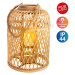 Solárna LED lucerna Kôš bambus výška 38cm prírodná