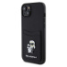 Karl Lagerfeld Pu Saffiano Card Slot Metal Karl and Choupette Zadný Kryt pre iPhone 15 Black