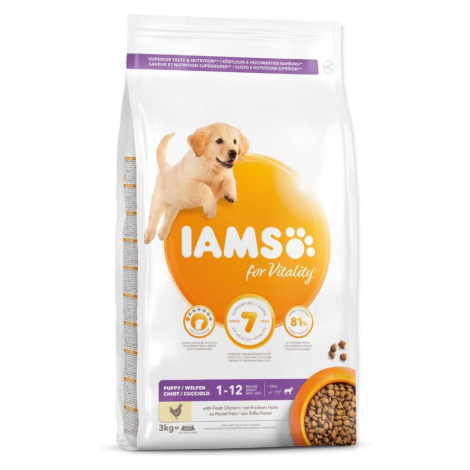 IAMS Dog Puppy Large Chicken granule pre psov 1 kus, Hmotnosť balenia (g): 3 kg