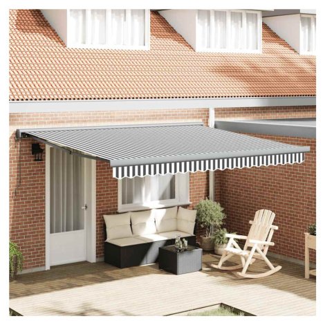 vidaXL Zaťahovacia markíza antracit a biela 4x3 m látka a hliník