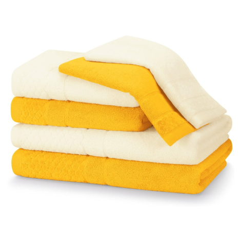 Žlté froté bavlnené uteráky a osušky v súprave 6 ks Rubrum – AmeliaHome