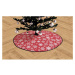 Bavlnený koberec pod vianočný stromček Butter Kings Freezy Snowflakes, ø 130 cm