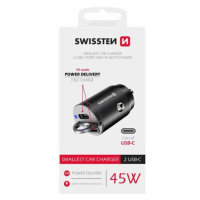 SWISSTEN CL ADAPTÉR POWER DELIVERY 2x USB-C 45W NANO ČIERNY