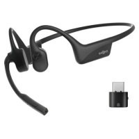 Shokz OpenComm 2 UC s adaptérom typu USB-C, Bluetooth slúchadlá pred uši s mikrofónom, čierna