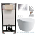 DEANTE Podstavný rám, pre závesné WC misy + SLIM tlačidlo chrom + WC LAUFEN PRO LCC RIMLESS + SE