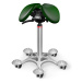 Sedlová stolička Salli SwingFit Farba čalúnenia: Koža - borovicová zelená #98015, Výška postavy: